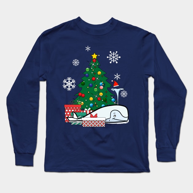 Moby Dick Around The Christmas Tree Long Sleeve T-Shirt by Nova5